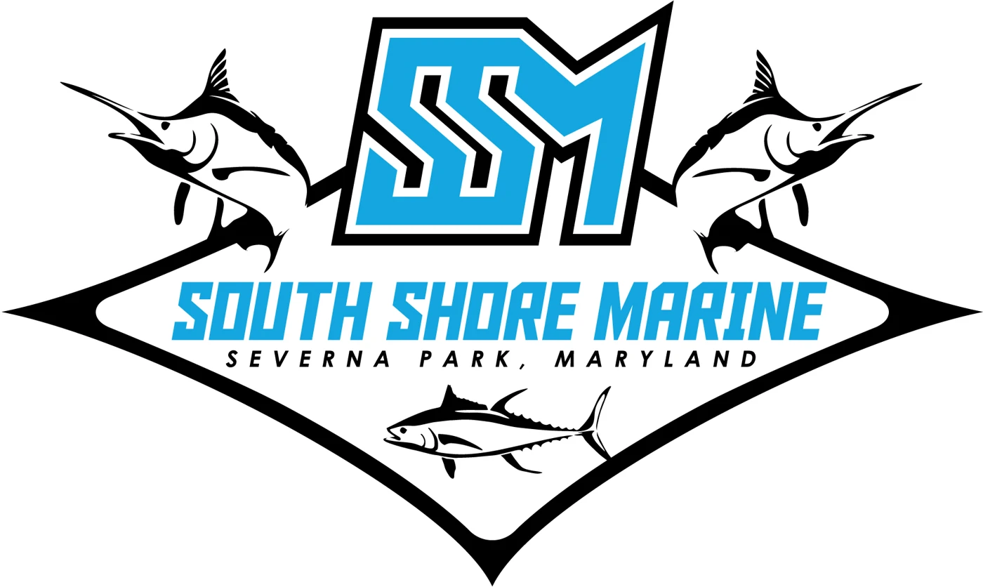 South Shore Marine logo with two marlin and a tuna